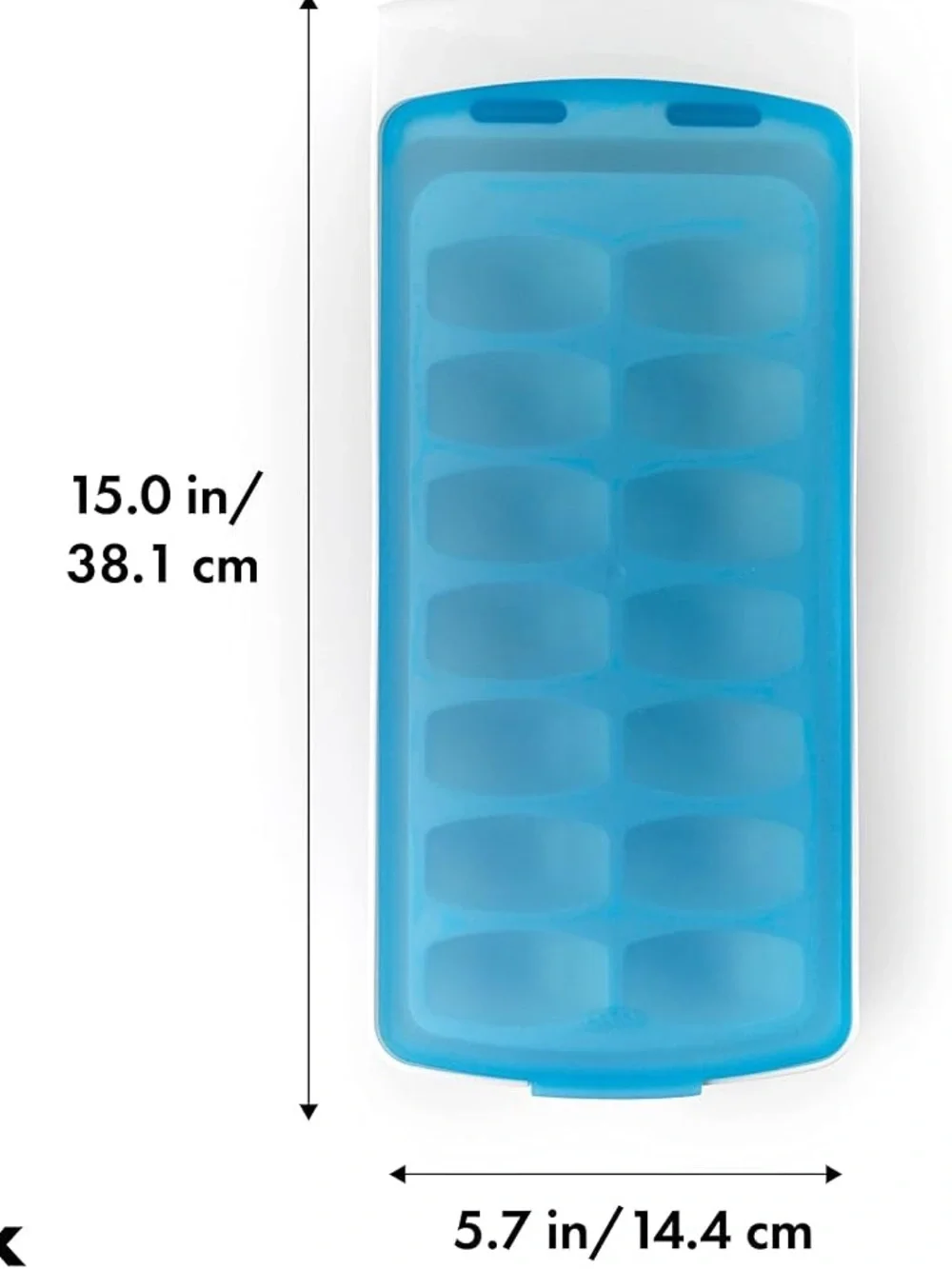 OXO Good Grips Modern No-Spill XL round Ice Cube Tray Silicone Lid Teal 1 pack